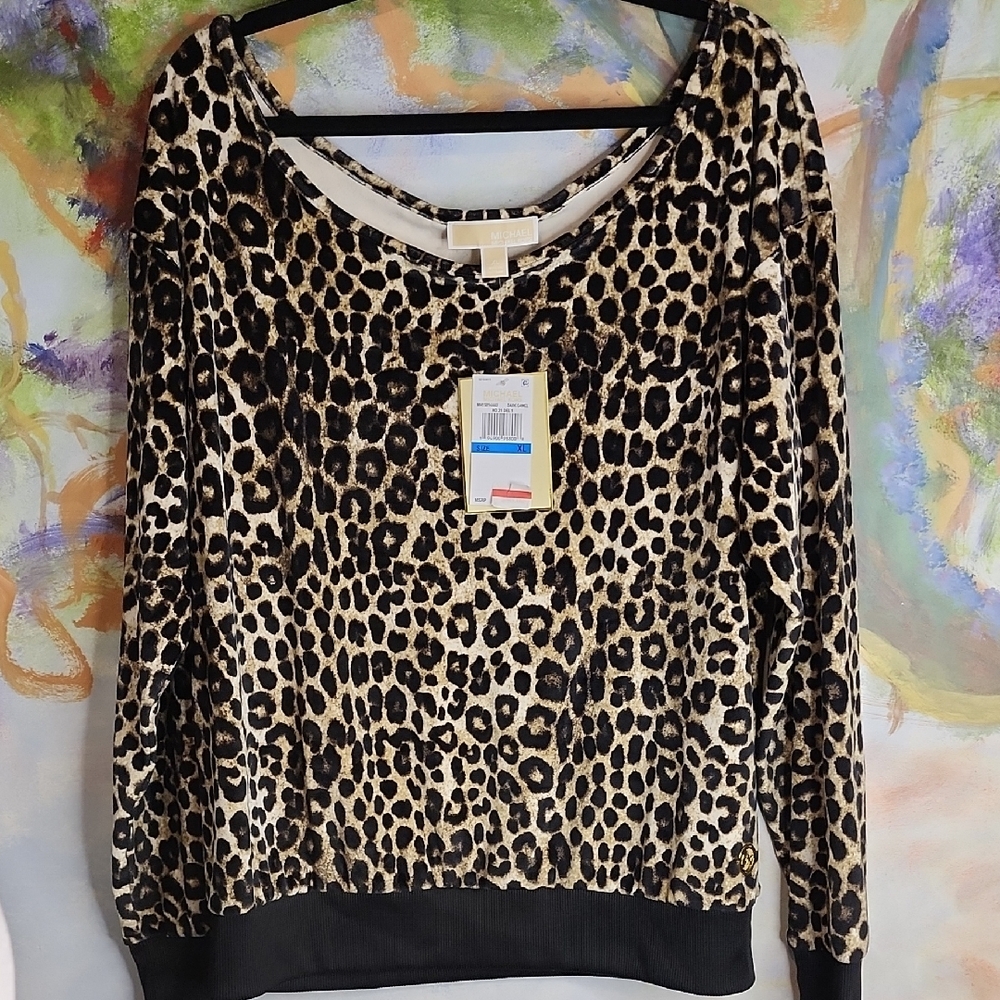 MICHAEL Michael Kors Brown and Black Crew Neck Sweater
